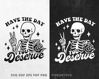 Skeleton Peace Sign SVG: Funny Sarcastic Shirt Design (Digital Download)