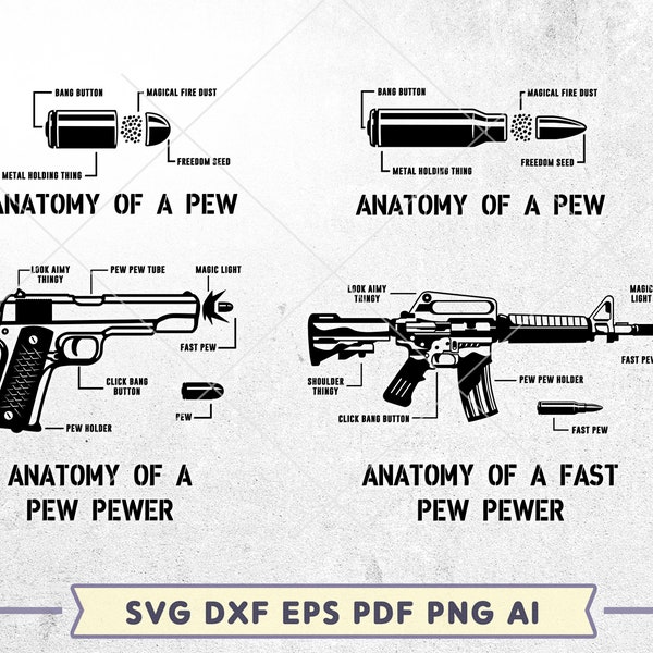 Anatomy Of A Pew SVG, 2nd Amendment Svg, Pew Pew Svg File, Military svg design, Patriotic Svg, Cricut Svg Cut File, Gun Svg, dxf eps png ai