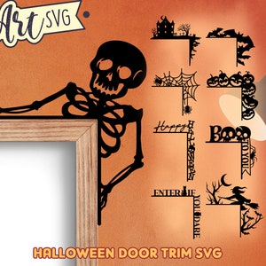 Halloween corner door trims SVG Bundle for Cricut Silhouette Glowforge. Halloween laser and print files. Instant Download