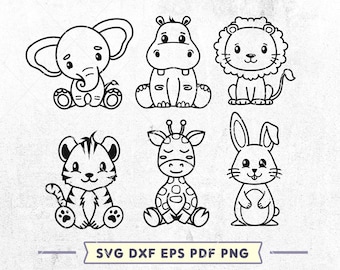 Baby Animals SVG Bundle: Safari Nursery Decor, Cricut & Silhouette Files (Digital Download