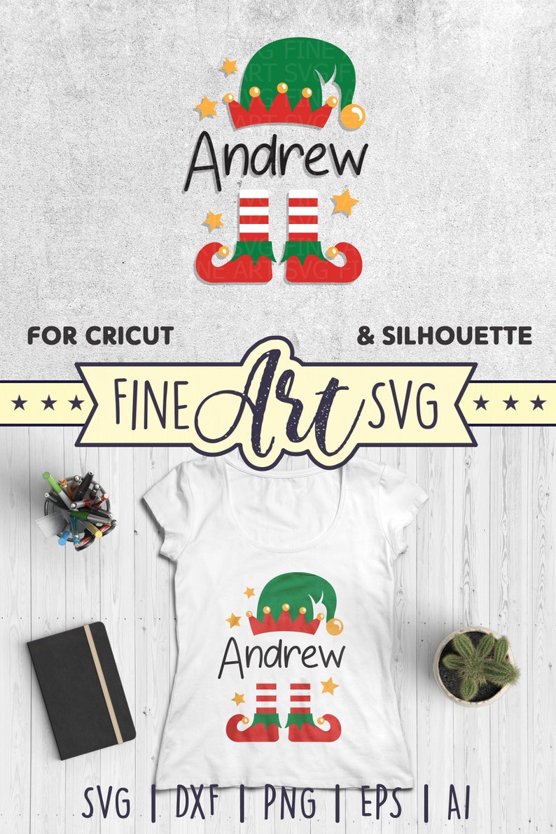 Download Christmas Elf SVG Cut File Christmas shirt svg Elf Monogram | Etsy
