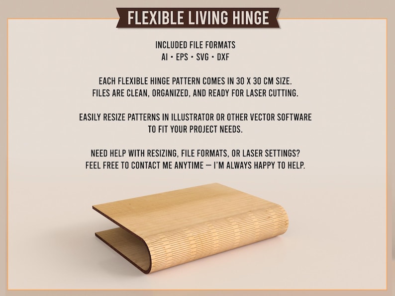 Flexible Living Hinge Bundle SVG DXF | 24 Laser Cut Hinge Patterns ...