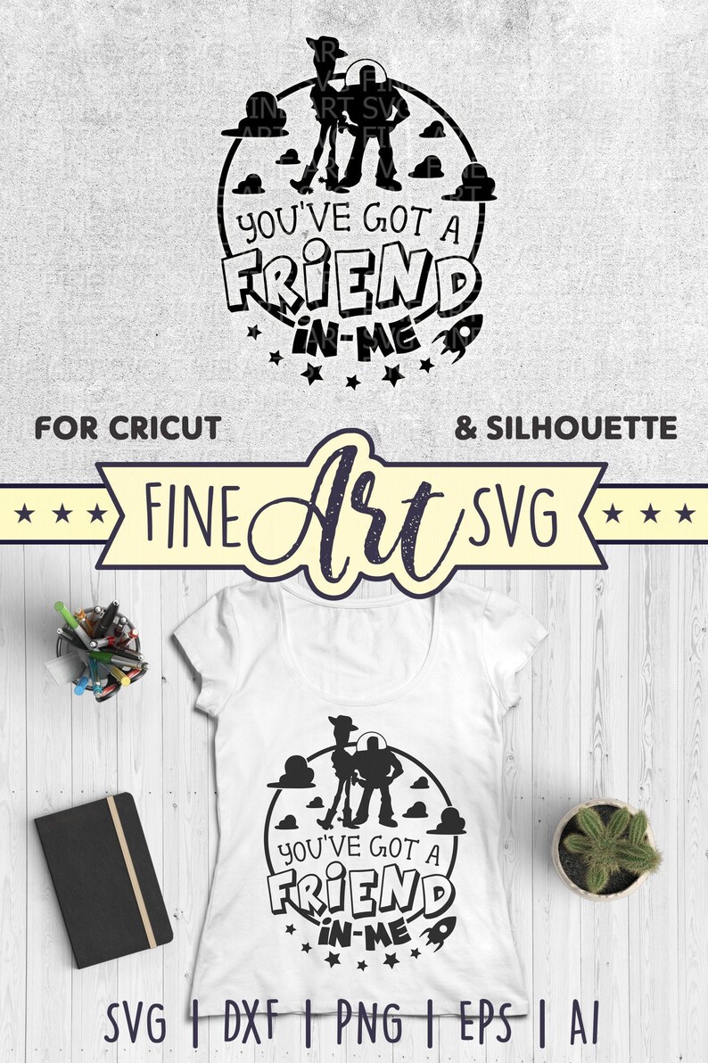 Download Art Collectibles Clip Art Best Friends Svg File Silhouette Dxf Svg Cut File For Cricut You Ve Got A Friend In Me Svg Design Clip Art T Shirt Svg Cut Design