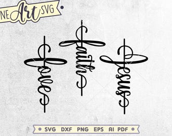 Glaube Liebe Jesus Kreuz SVG Bundle: Christliche Schnittdateien (Digitaler Download)