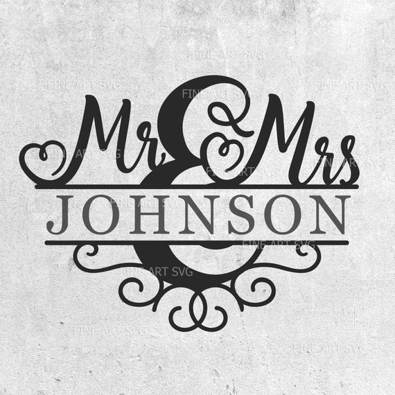 Download Mr and Mrs svg design Wedding svg Mr and Mrs split Monogram | Etsy