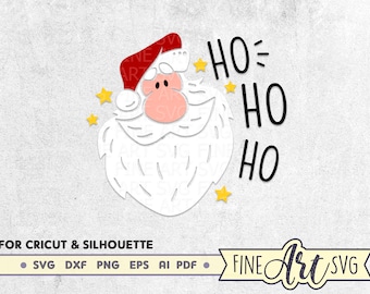 Santa Face SVG – Conception de chemise de Noël amusante (téléchargement numérique)