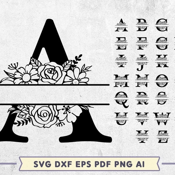 Floral Alphabet Svg - Etsy