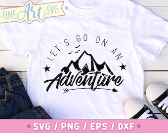 Adventure SVG: Mountain Camping, Hiking Quote (Digital Download, Cricut & Silhouette Files