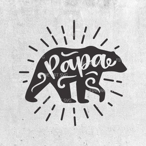Papa ours SVG, SVG fête des pères, famille ours SVG, fichier de coupe ours pour Cricut et Silhouette, papa ours Silhouette, téléchargement immédiat