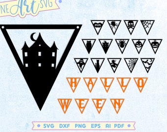 SVG-bundel Halloweengors: slingerdecor, lasergesneden bestanden (digitale download)