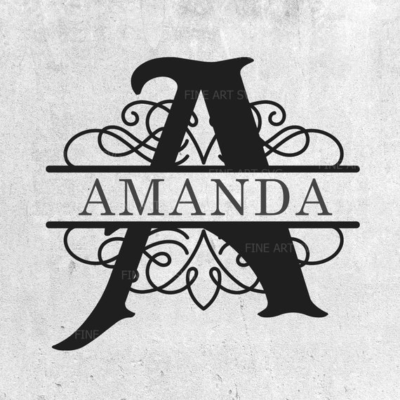 Download Split Monogram svg files Monogram SVG Dxf Studio3 Eps | Etsy