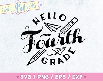4年生の皆さん、こんにちは SVG: 新学期シャツのデザイン (デジタルダウンロード)