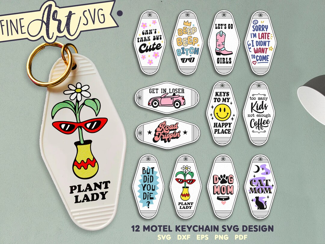 Retro Motel Keychain SVG Bundle: Trendy Designs, Cricut Files - Etsy