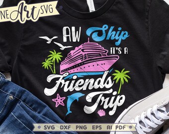 Friends Trip Cruise SVG: Funny Vacation Shirt Design (Digital Download)
