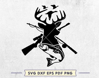 Hunting Season SVG: Deer, Duck, Fish Design (Digital Download)