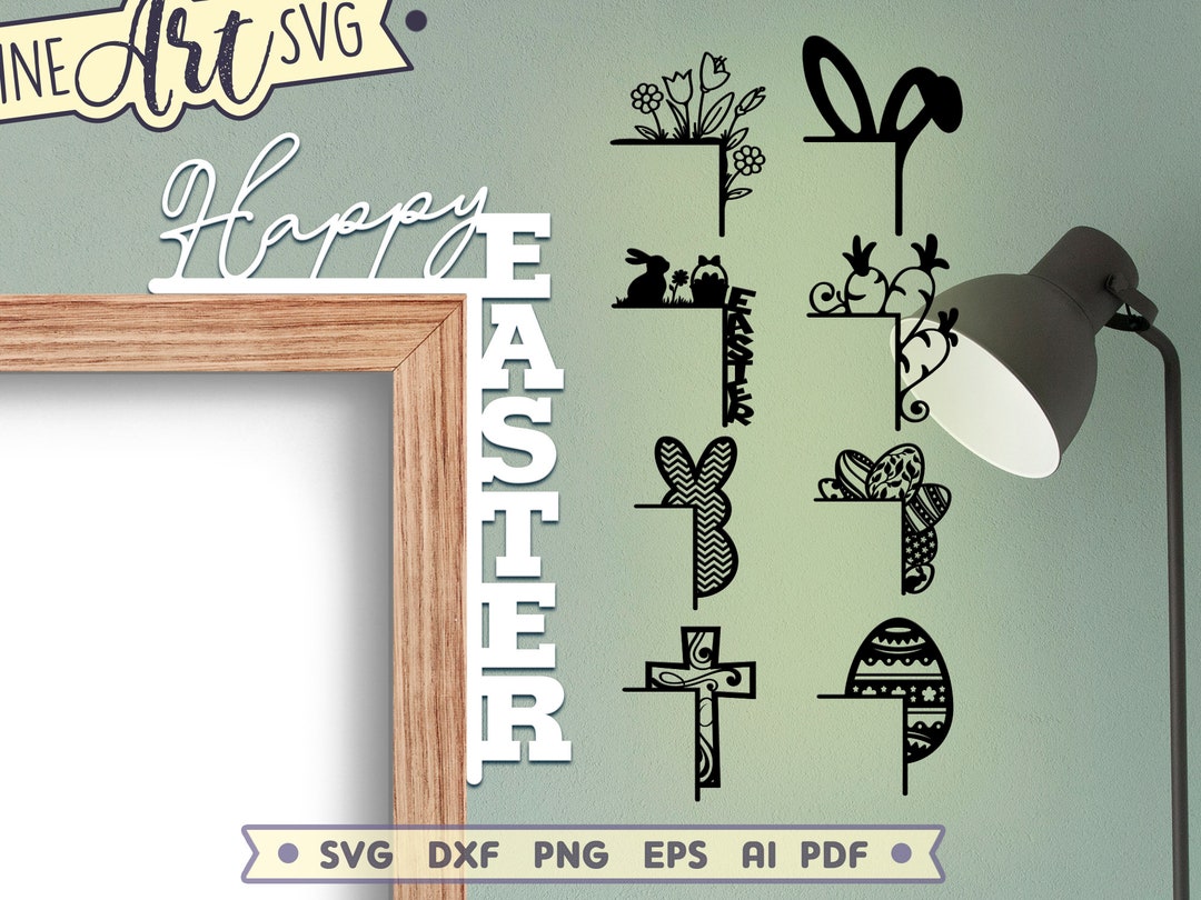 Easter Door Corner SVG Bundle: Spring Decor Laser Cut Files (digital ...