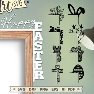 Ostern Türstopper SVG Bundle. Ostern Tür Ecke Laserdatei. 9 digitale Designs für Cricut Silhouette Glowforge. svg dxf eps png pdf ai