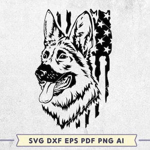 Patriotic German Shepherd svg, Distressed flag svg, Patriotic dog svg, US Army svg shirt, Dog lover svg, USA Flag svg design