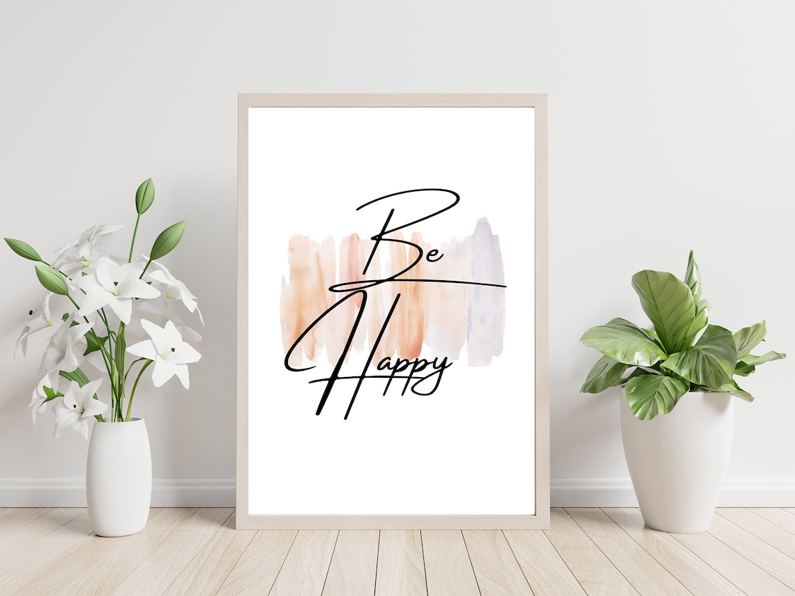 Be Happy Wall Art Digital Print Etsy Singapore