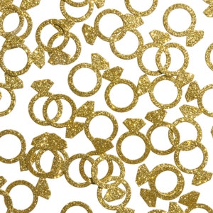 50 x Glitter Engagement Ring Confetti | Table Scatter Wedding decorations | Hen Party