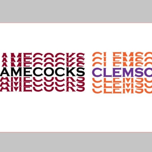 CLEMSON TIGERS & carolina GAMECOCKS / decal/ college football/ tigers/ carolina gamcocks