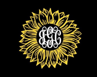 Download Sunflower Monogram Etsy
