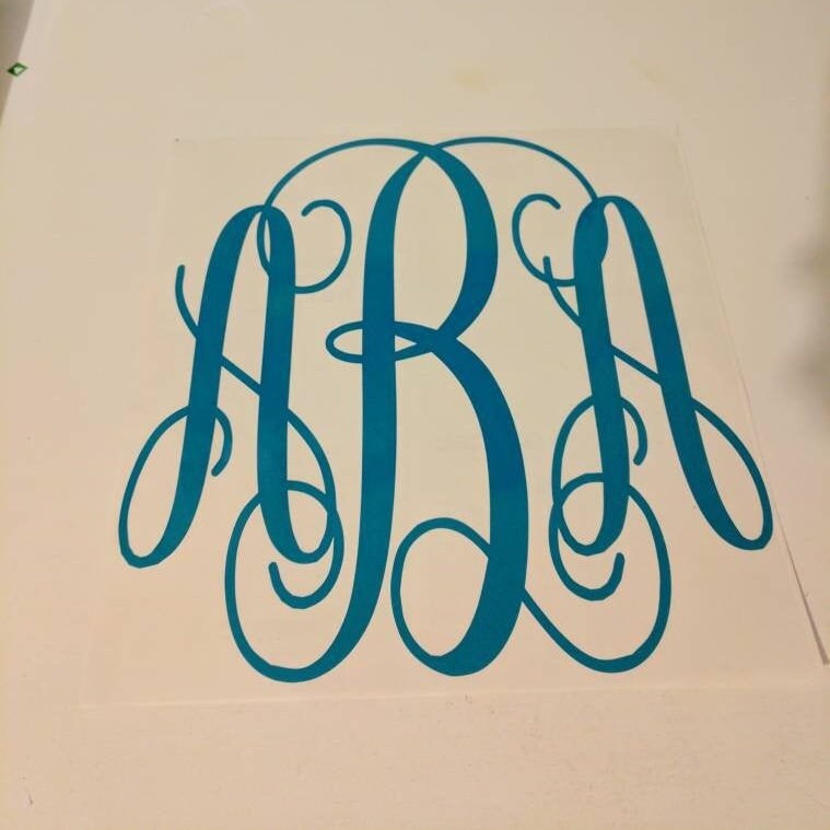 Custom Monogram Decal // Custom Vinyl Decal Personalized Decal// Script ...