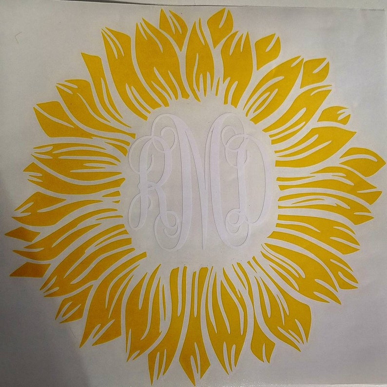 SUNFLOWER MONOGRAM//monogram decal//sunflower decal//sunflower//monogram//vinyl//car decal// personalized bild 6