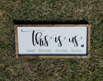 This is us sign, family sign, i love us sign, family name sign, this is us words, name sign, this is us wood sign, this is us quote, framed