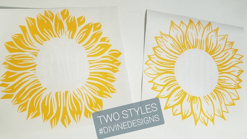 SUNFLOWER MONOGRAM//monogram decal//sunflower decal//sunflower//monogram//vinyl//car decal// personalized bild 8