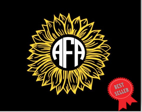 SUNFLOWER MONOGRAM//monogram decal//sunflower decal//sunflower//monogram//vinyl//car decal// personalized