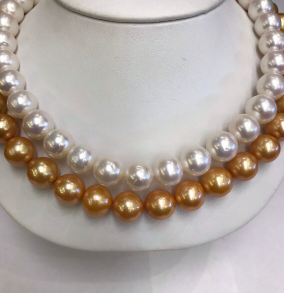 Golden Cultured Freshwater Pearl 9.5.11.5mm 14k Gold Clasp