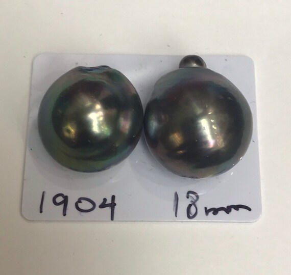 17.8and 18mm Tahitian South Sea Pearls Great Lustet and Luster , Button Shapes faces up Clean