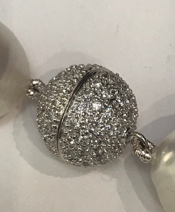 18k Gold And Diamond Ball Clasp, 12mm Screw Clasp , 2 carats TDW