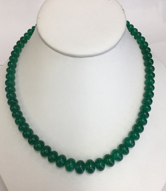 Green Onyx Strand 6x10.5mm 17" Silver Clasp