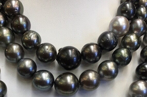 17.5x12.3mm Tahitian South Sea Sea Strand 2 Silver Played Brass 17.5" 18.5" can connect to makeOne Long Strand