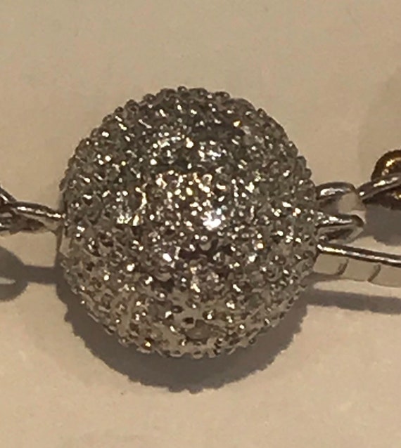 14k Gold And Diamond Ball Clasp, Hook Clasp , 1.80 carats TDW