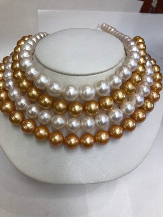 Golden Cultured Freshwater Pearl 9.5.11.5mm 14k Gold Clasp