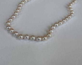 8x7.5mm Akoya Pearls Necklace, 17" Length, 14kt Gold Clasp, High Luster