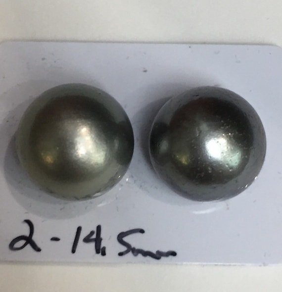 14.9mm Tahitian South Sea Pearl Earrings 14k Yellow Gold