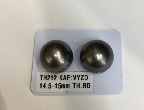 14.5mm Tahitian South Sea Pearl Earrings 14k Yellow Gold