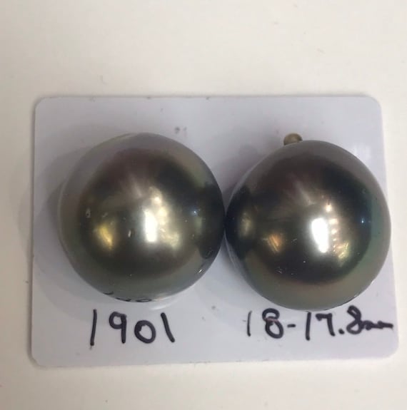 17.8and 18mm Tahitian South Sea Pearls Great Lustet and Luster , Button Shapes faces up Clean