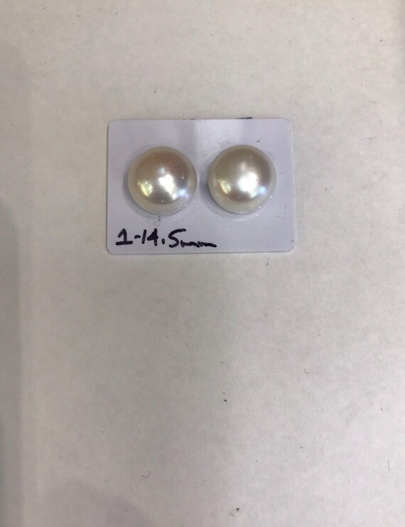 14.5mm 14k Gold Cultured Freshwater Pearls mounted on 14k Gold