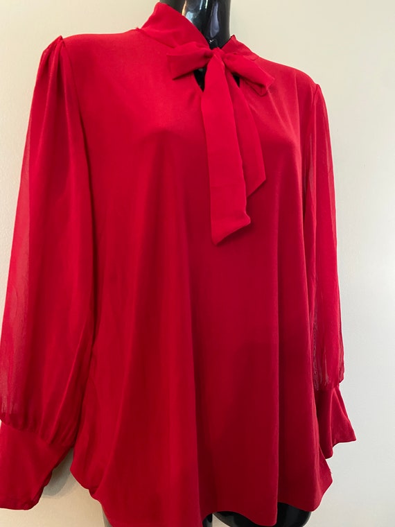 Red Pussybow Blouse