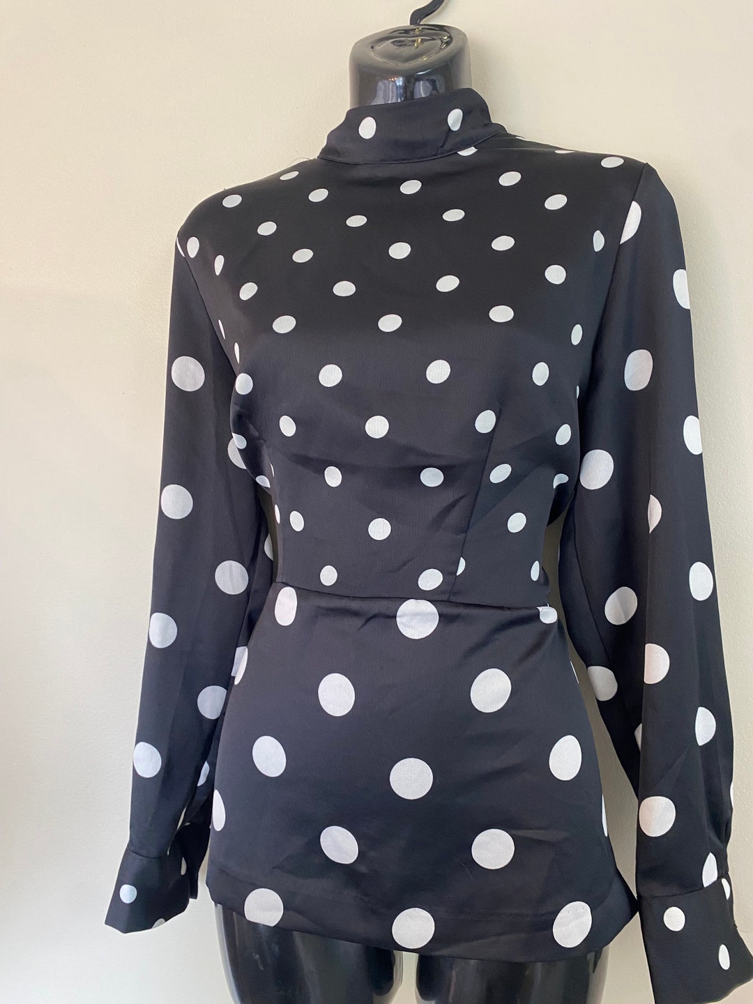 Red Polka Dot Pussybow Shirt