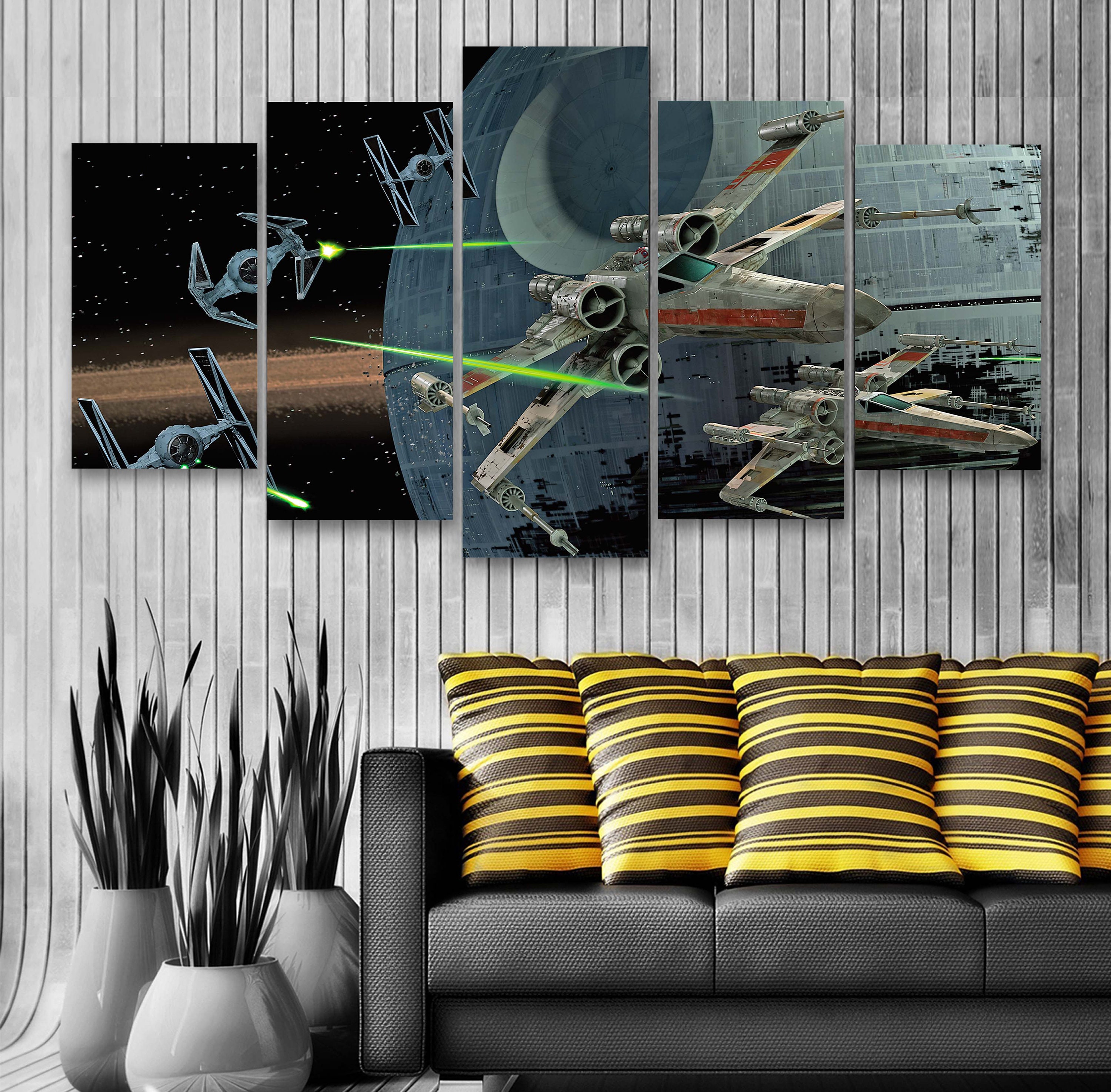 Star Wars Battle Movie 5 Panel Canvas 5 Canvas Etsy