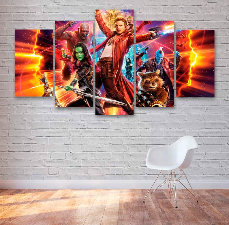 Guardians of the Galaxy Movie Canvas Wall Art 5 Panel Canvas Etsy UK