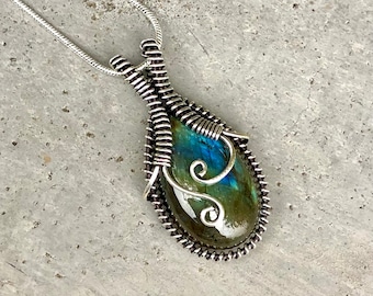 Sterling Silver Labradorite Pendant Necklace