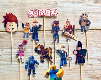 Roblox Cupcake Toppers: Video Game Birthday Party Decor