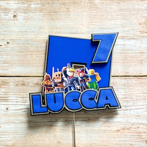 Personalized Roblox Cake Topper: Birthday Party Decor